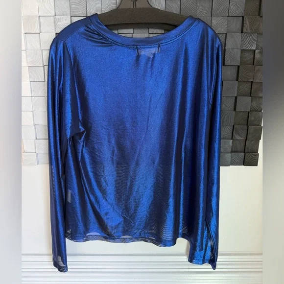 Anthropologie x Porridge Metallic Blue Top - Picture 4 of 10